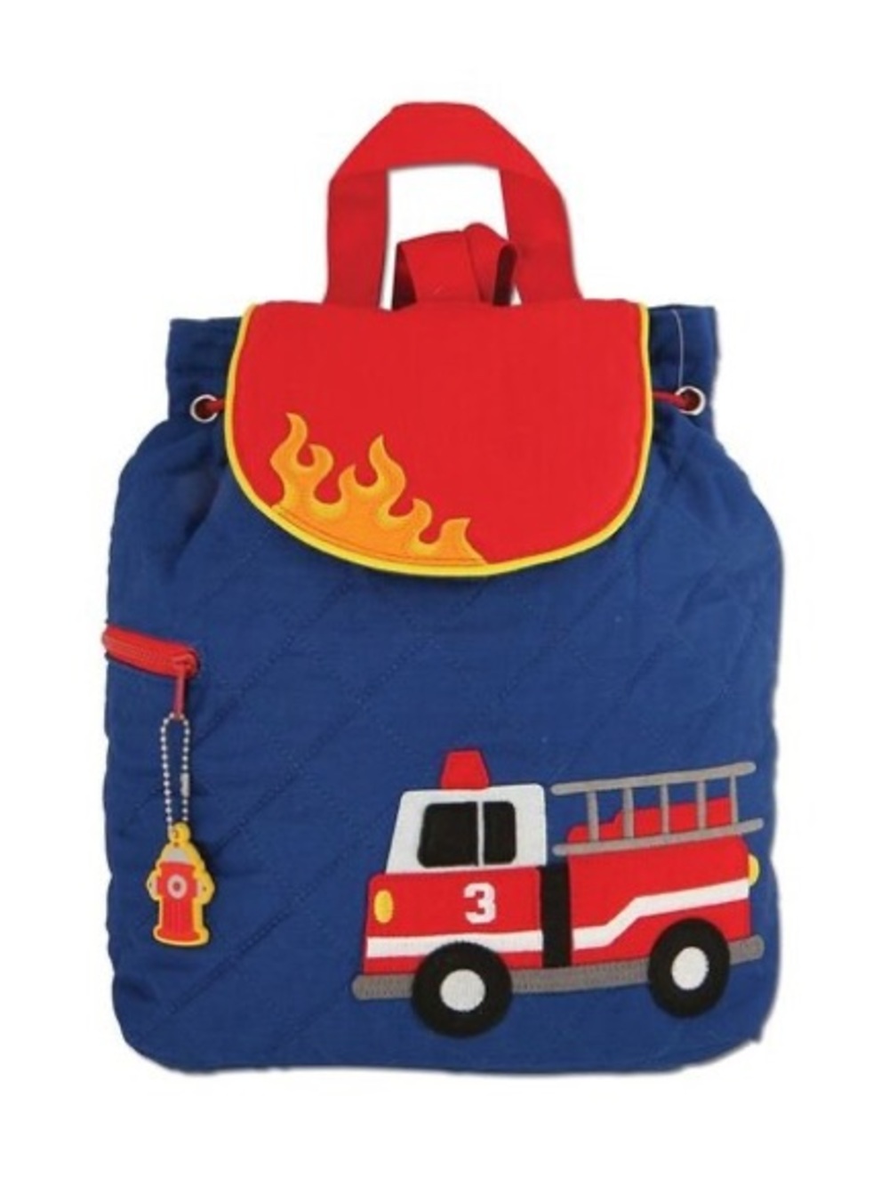 Children's Fire Truck Quilted Backpack - Red & Blue